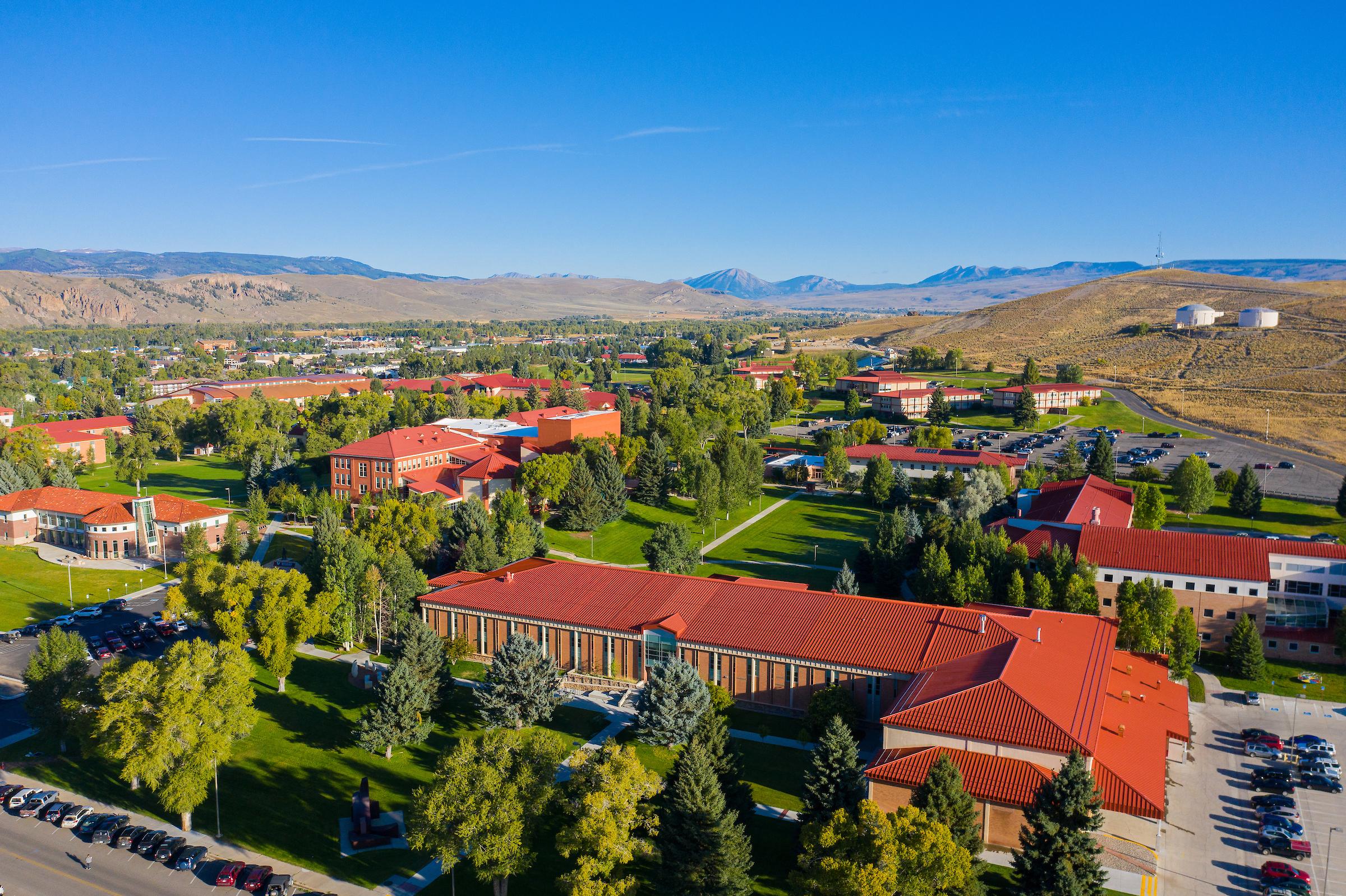 Aerial shot of the Western Colorado University campus.