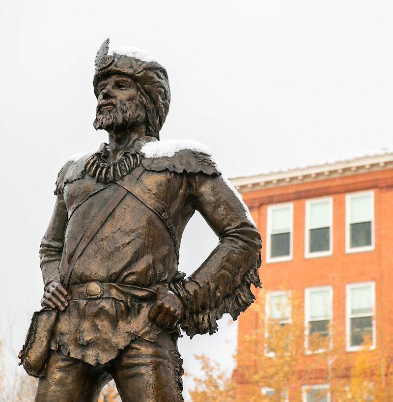 Status of Western Colorado University's mascot, Mad Jack the Mountaineer.
